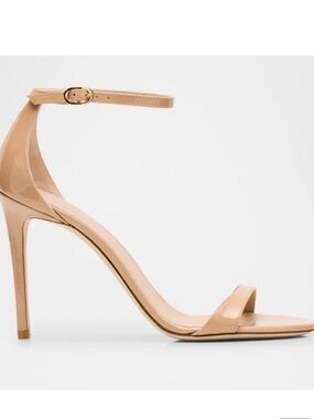 NEW Stuart Weitzman Nudist ll Patent Ankle-Strap Sandals
